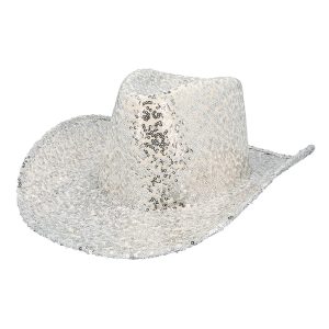 Cowboy-hattu hopea, paljeteilla