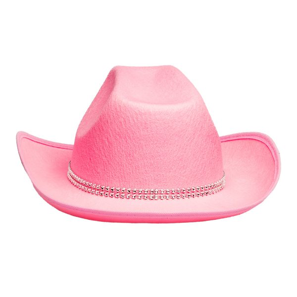 Cowboy-hattu helmillä, pinkki