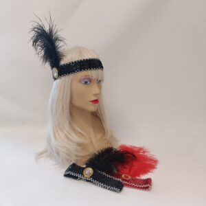 20-luvun Charleston pääpanta punainen ja musta