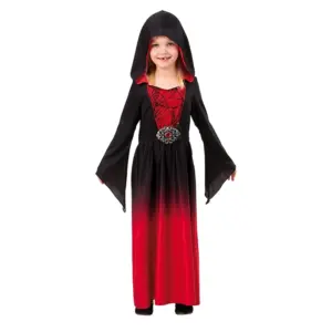 Punainen mekko hupulla