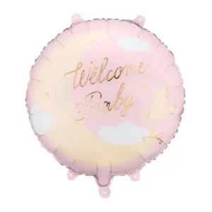 Foliopallo Welcome Baby vaaleanpunainen 35x35cm