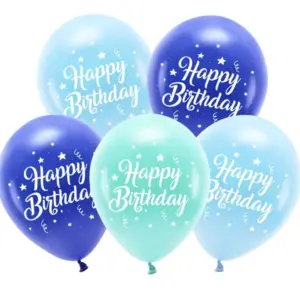 Ilmapallosetti 5kpl Happy Birthday sininen