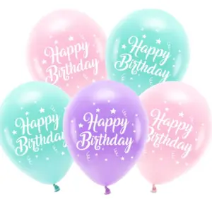 Ilmapallosetti 5kpl Happy Birthday pinkki